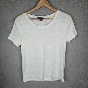 Simply Vera womens top blouse M white casual lightweight soft stretch summer